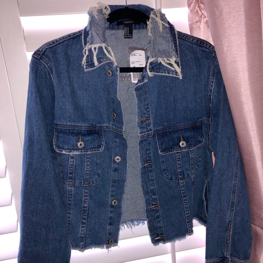 NEW Forever 21 Distressed Jean jacket